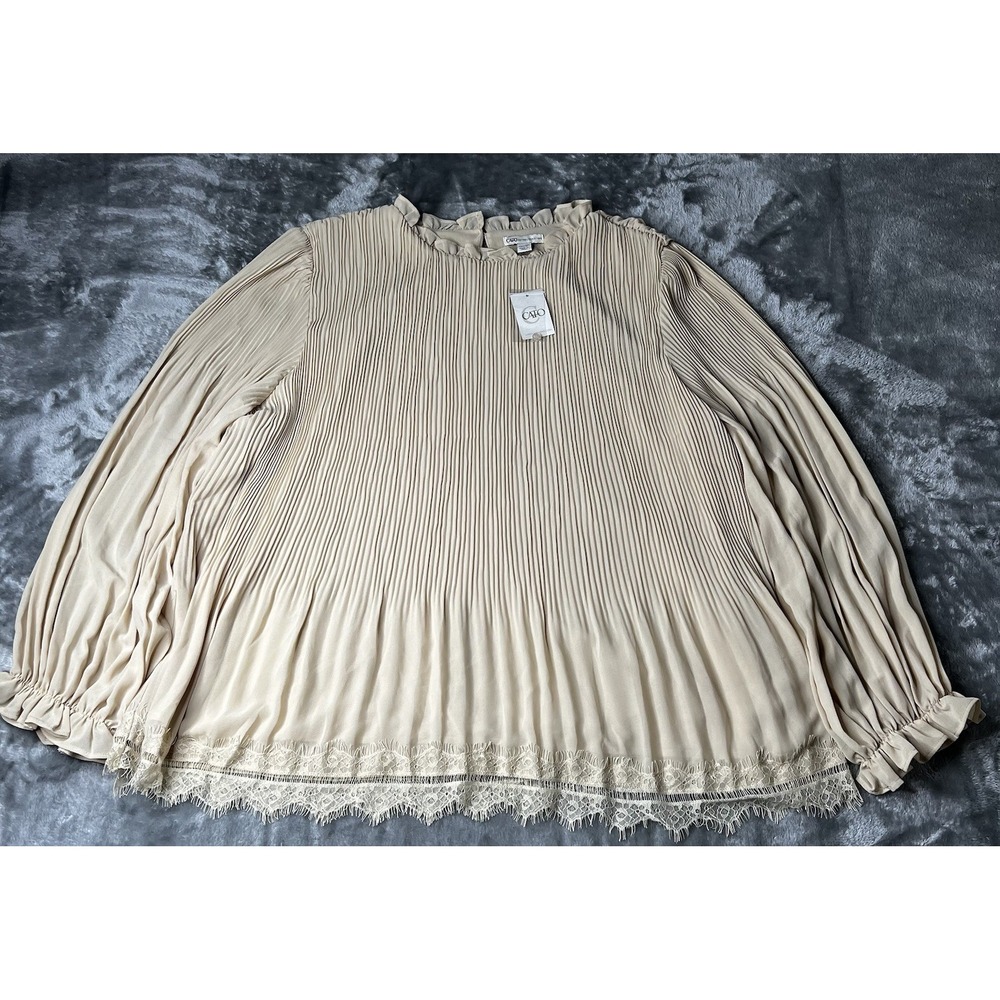 Cato Ruffle Ribbed Blouse Women Size 22/24W Renaissance Halloween Maiden Pirate